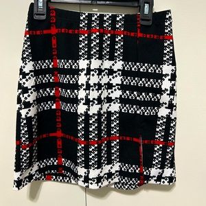 Red black and white skirt